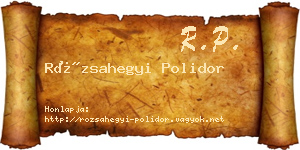 Rózsahegyi Polidor névjegykártya